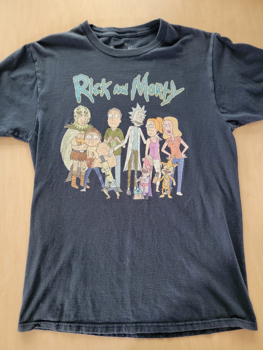 Rick and Morty Adult Swim Graphic Navy T-Shirt Men's Medium